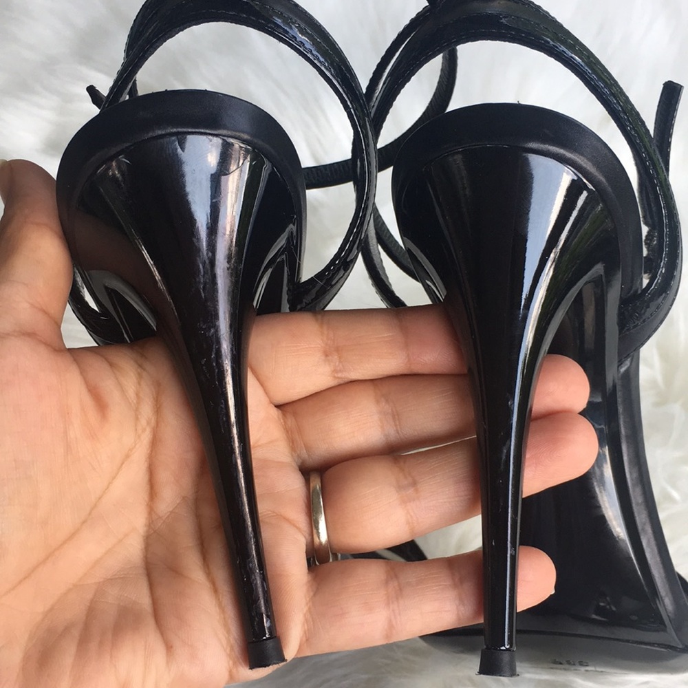 Ralph Lauren:Black High heel Sandals Size 8B. - Picture 7 of 8